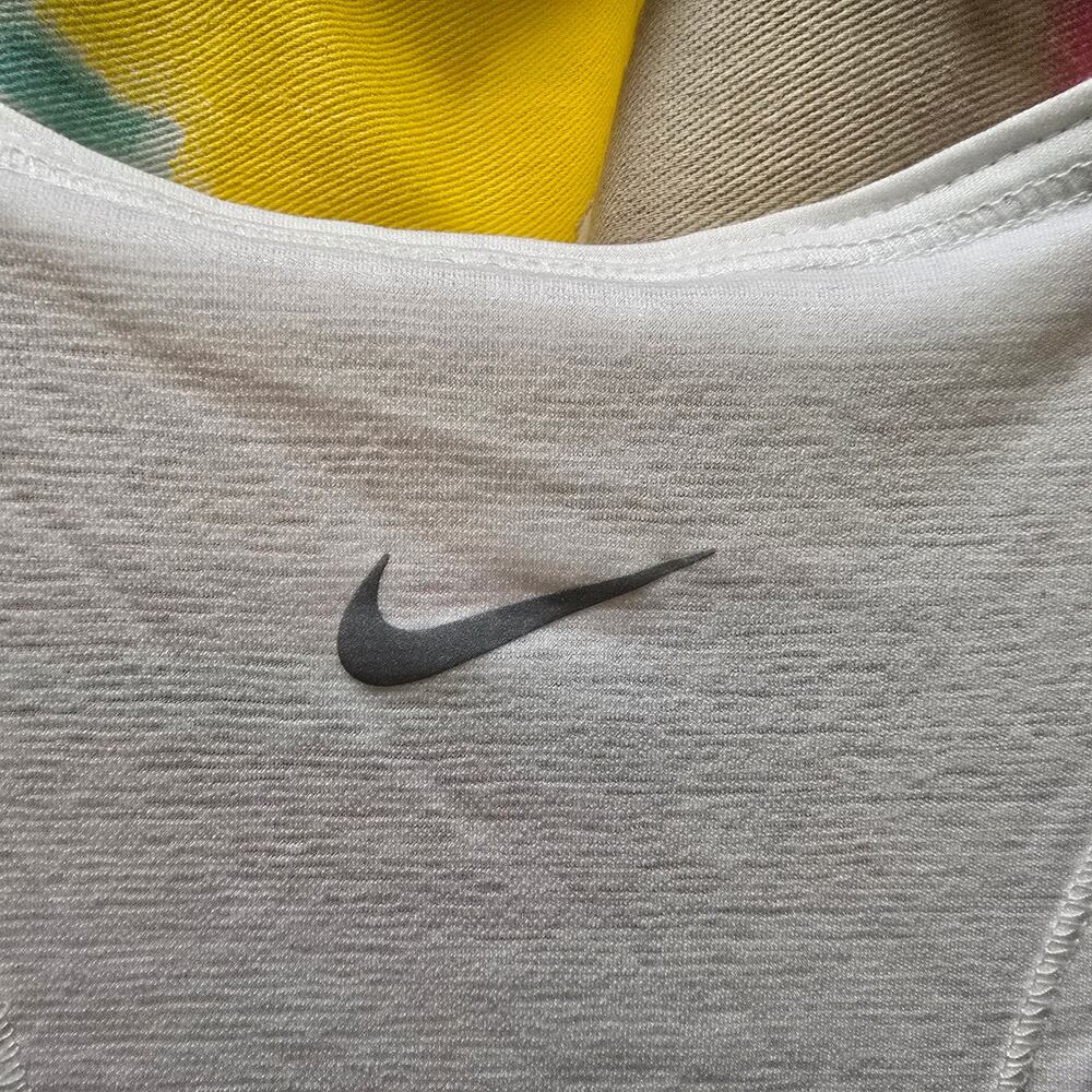 Nike Dri-Fit white racerback tank large orange‎ center swoosh XS - Picture 9 of 10
